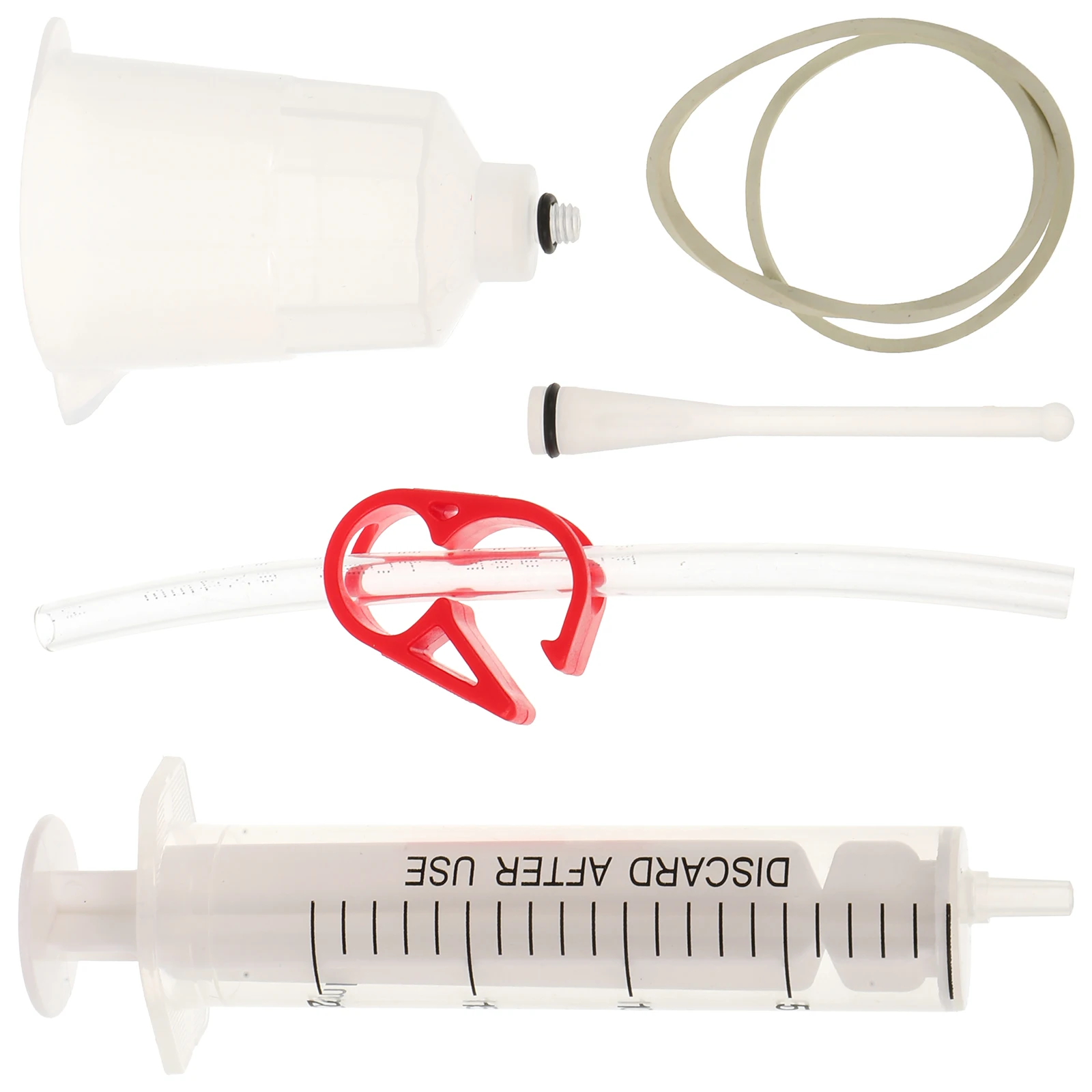 

5Pcs Brake Oil Bleed Changing Filling Tool Kit Compatible with Road Mountain Bikes White Brake Oil Bleed Kit Disc Filling Tool