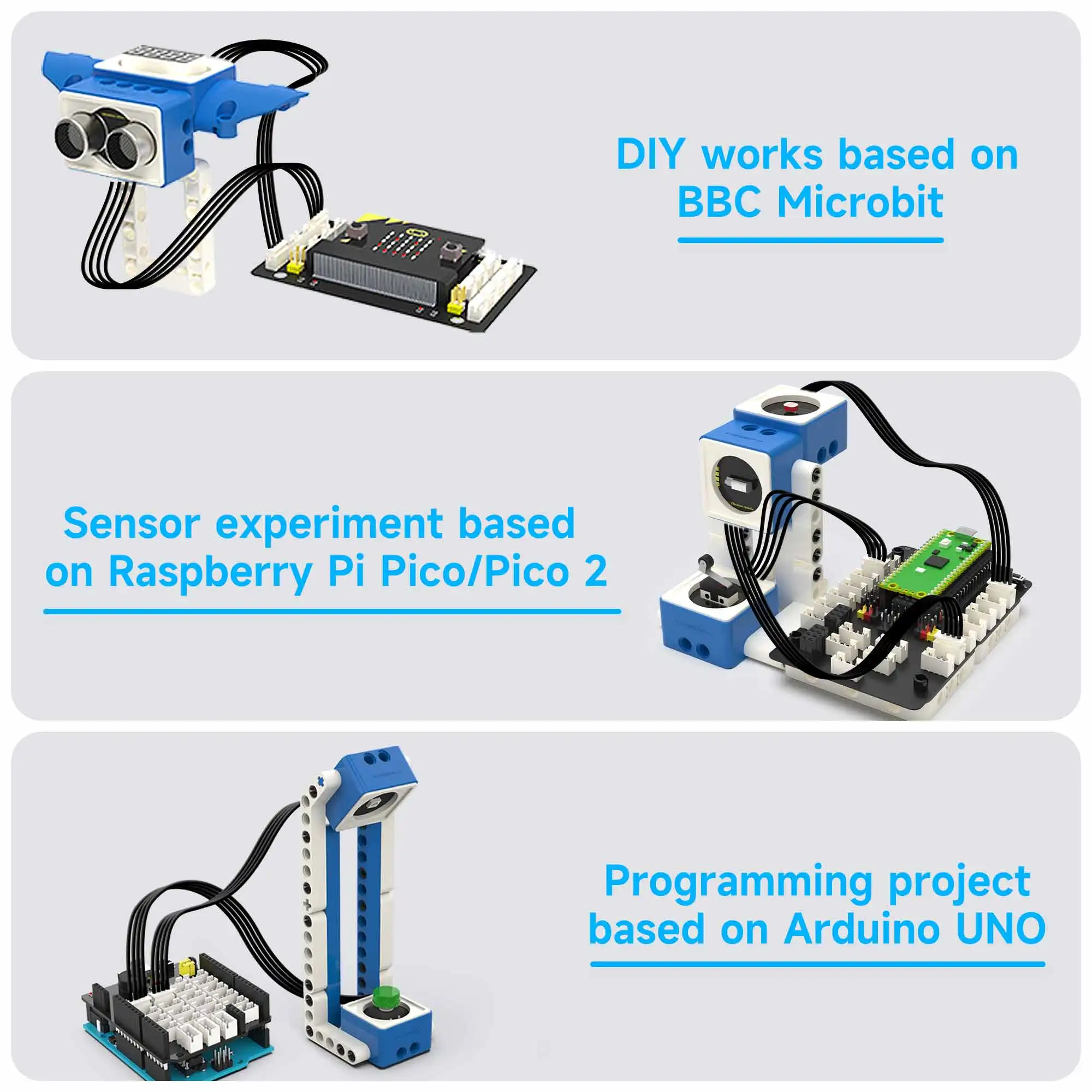 Zestaw serii modułów czujników klocków budowlanych Yahboom z ultradźwiękowym czujnikiem światła podczerwonego, kompatybilnym z BBC Microbit V2 V1.5