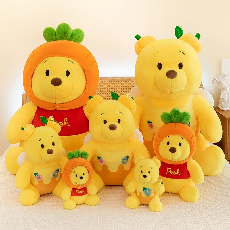 Disney Plush Toy Winnie The Pooh Honeypot Kawaii Anime Plushie Doll 25/66cm Pooh Bear Stuffed Pillow Christmas Gift for Children