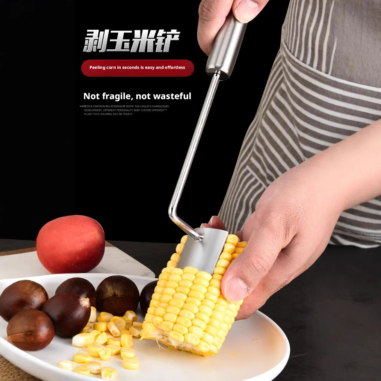 Descascador de milho manual em aço inoxidável, ferramenta de separação de descascamento e trituração de milho, triturador de cozinha, máquina de cortar vegetais.