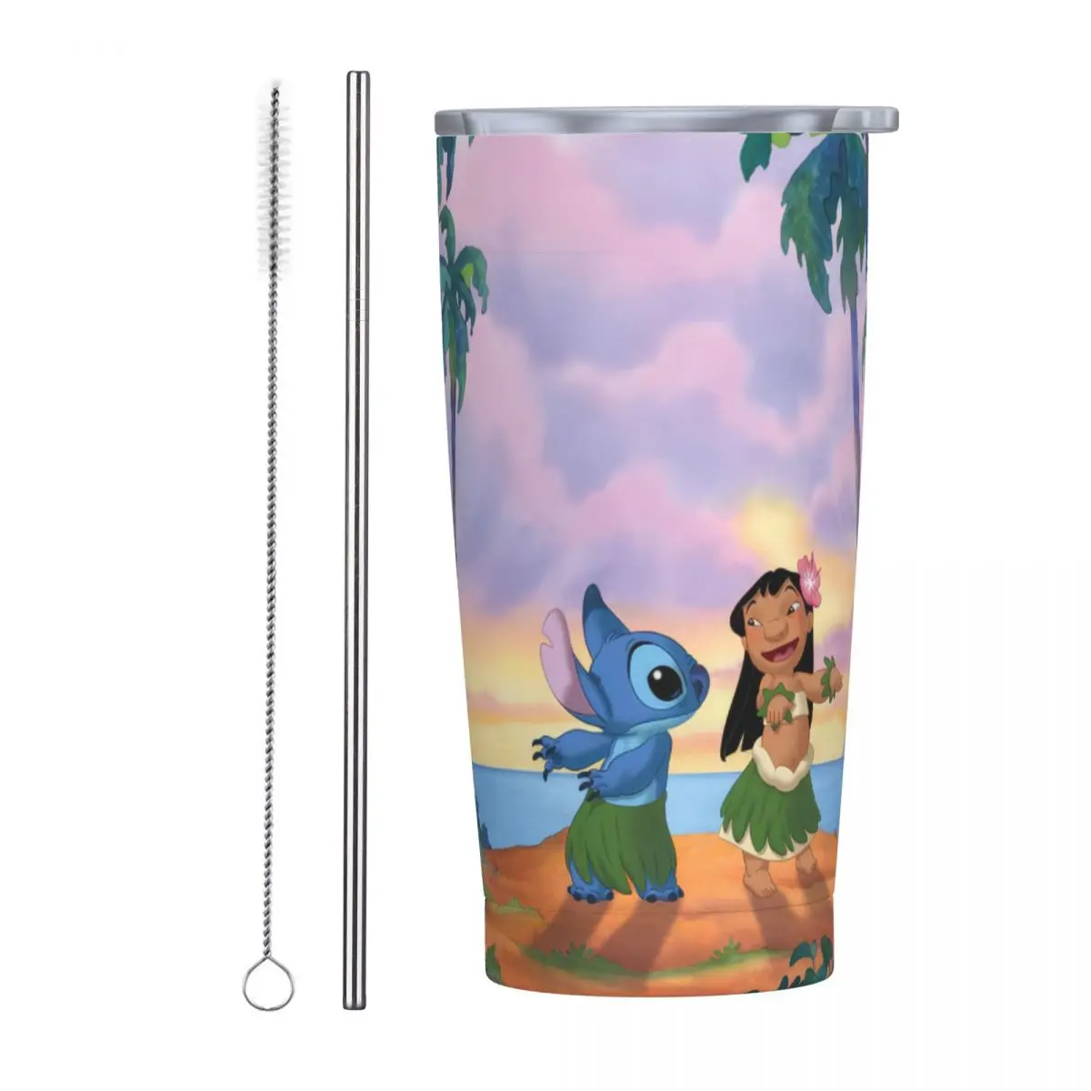 

Custom Lilo Stitch Kawaii Cartoon Insulated Tumbler with Straws Lid Vacuum Thermal Mug Double Wall Thermos Bottle Cups