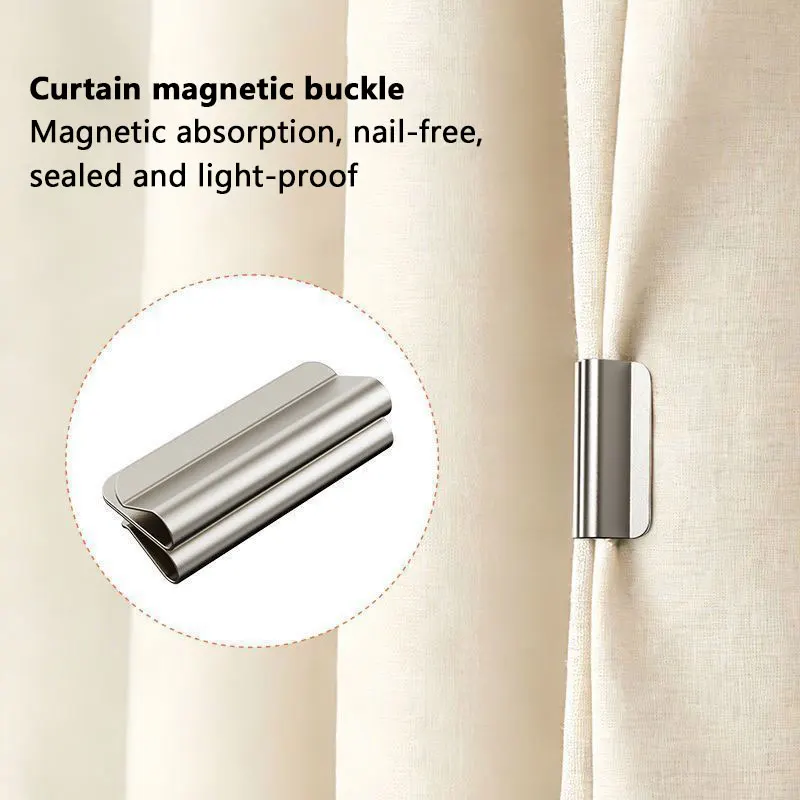 4 Pairs Strong Magnetic Curtain Clips Keep Curtains Closed Prevent Light Leaking for Home Bedroom Office
