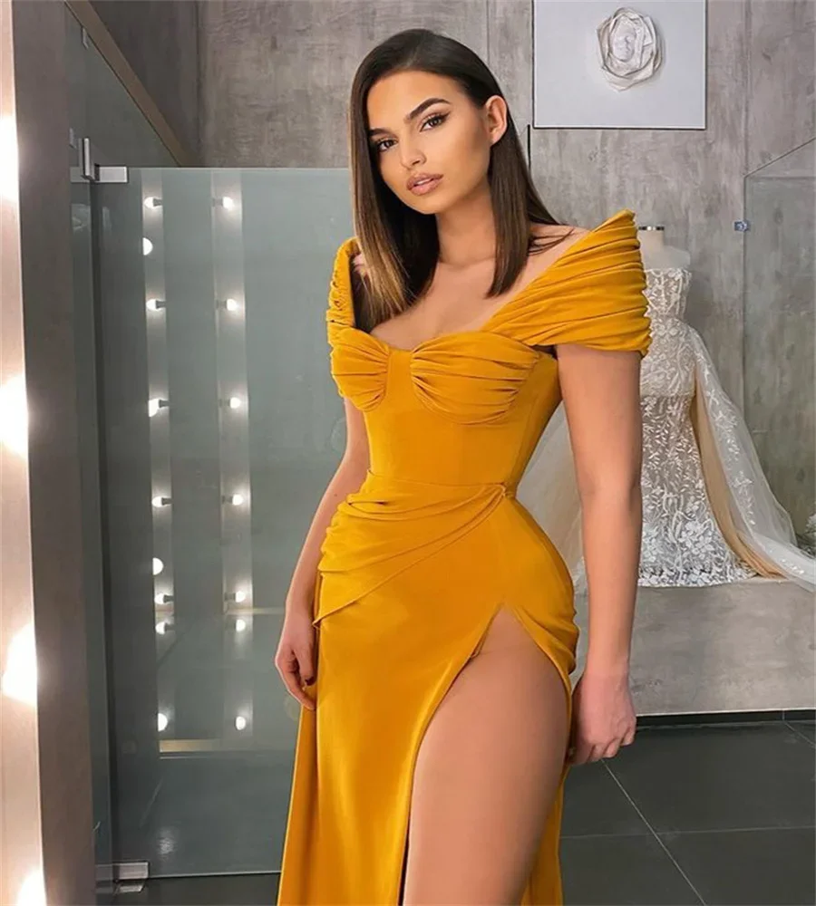 Sexy schulterfreies Damenkleid mit seitlichem Schlitz, Europa, Neuankömmling, eleganter Schlankheitseffekt, glättet Ihre Silhouette