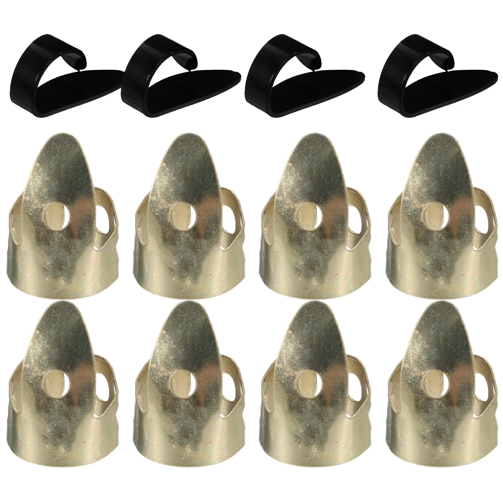 

12pcs Guitar Thumb Picks Finger Covers Black 4 Silver 8 Durable Reusable Protect Fingers Sweat Function Picks Suitable