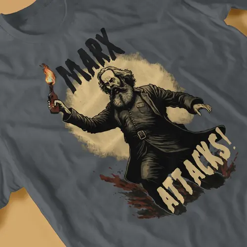 Imagen 2 del producto Camiseta The Great Marx Attacks Vintage para hombre, camisetas gráficas para adolescentes, camisetas holgadas de algodón con cuello redondo
