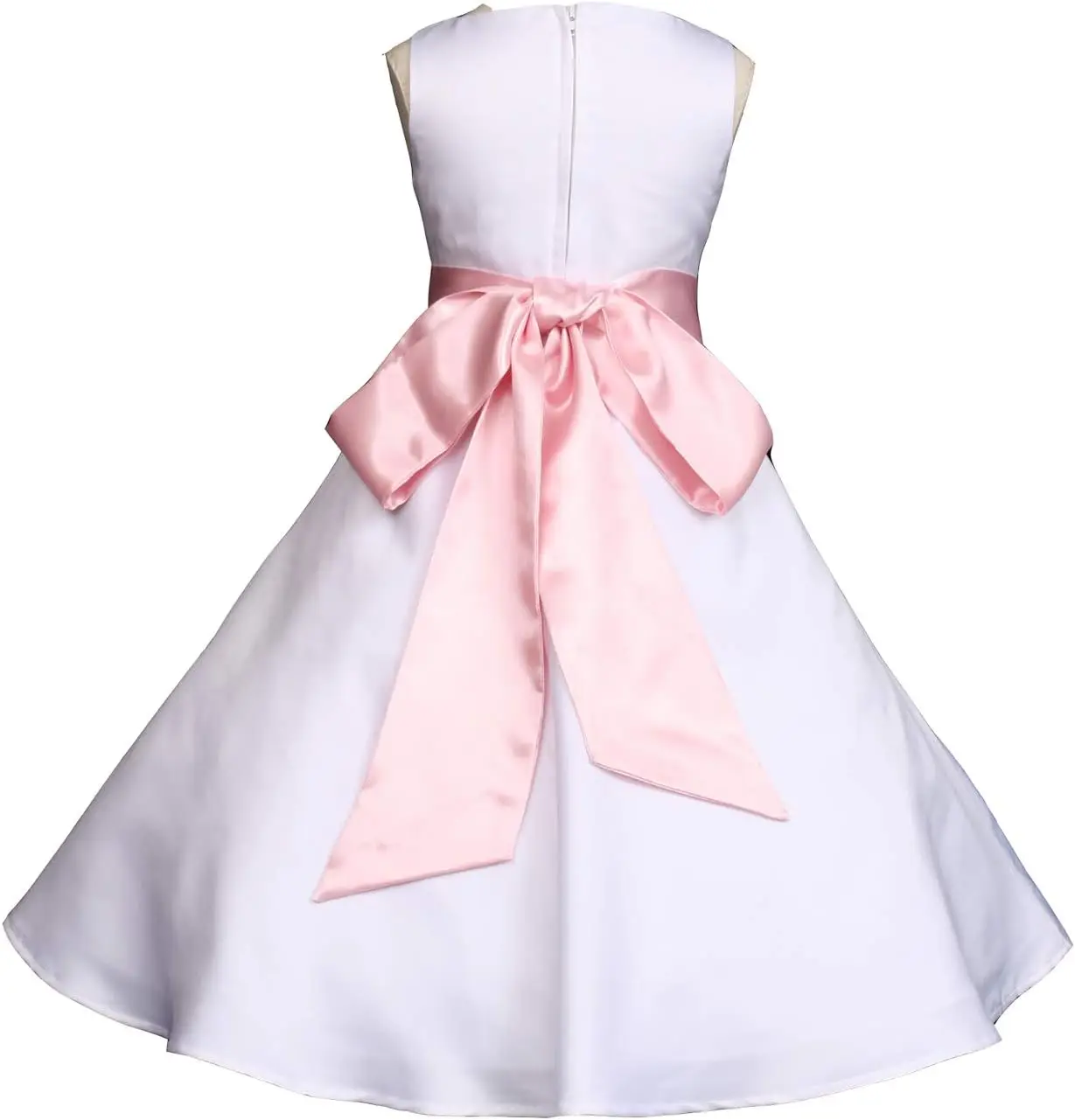 Rosa promessa celebração de casamento marfim a linha cetim fosco casamento júnior dama de honra a linha vestido da menina de flor, simples e elegante