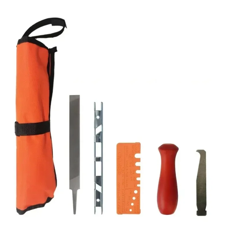 ABKW-Round/Flat File Guide Bar File Sharpener Chainsaw Chain Sharpening Kit 13Pcs Set Professional Hardwood Handle Tool