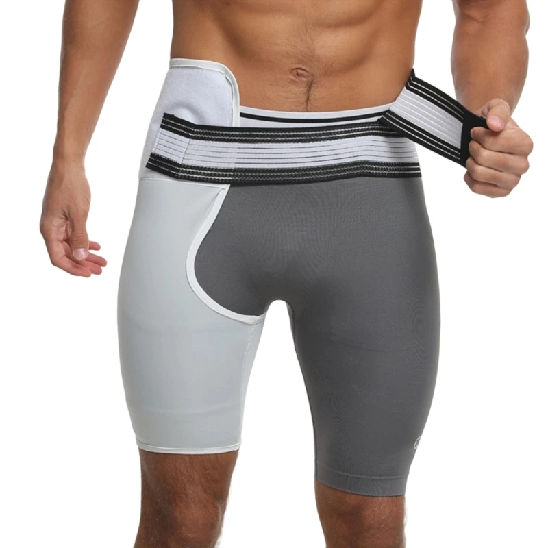 Q39E Adjustable Compression Thigh Sleeve with Waist Belt Hip Thigh Support Brace