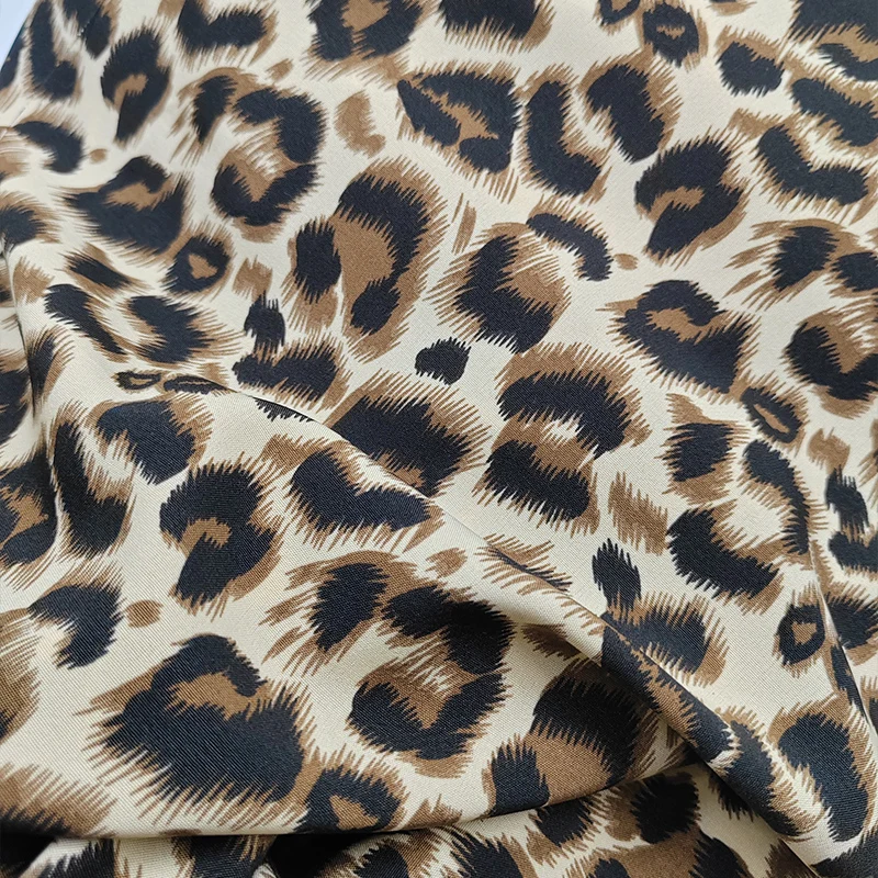 Good Sexy Leopard Pattern Printing chiffon Fabric, Quilting Cloth, Patchwork Sewing Material, Women Shirt Clothing, Dress, Pants