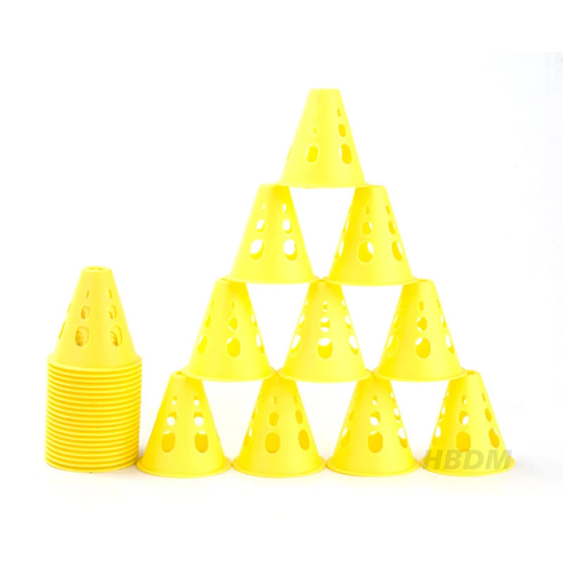 1/10/20Pcs Hollow Windproof Roller Skating Pile Skate Marking Training Road Cone Skating Post Soccer Football Rugby Sports