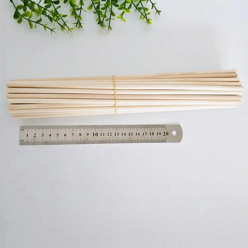 Round Wooden Stick 300mm Long DIY Wood Handmade 3/5/8/10/12/15/18-50mm Diameter Durable Dowel Building Model Woodworking Tool