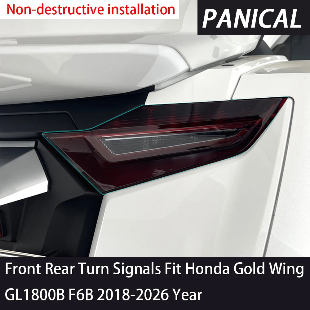 2018-2026 For Honda Goldwing GL1800 F6B Motorcycle Front Rear Turn Signal Protection Film Light Sticker Decals Dark Gray Black