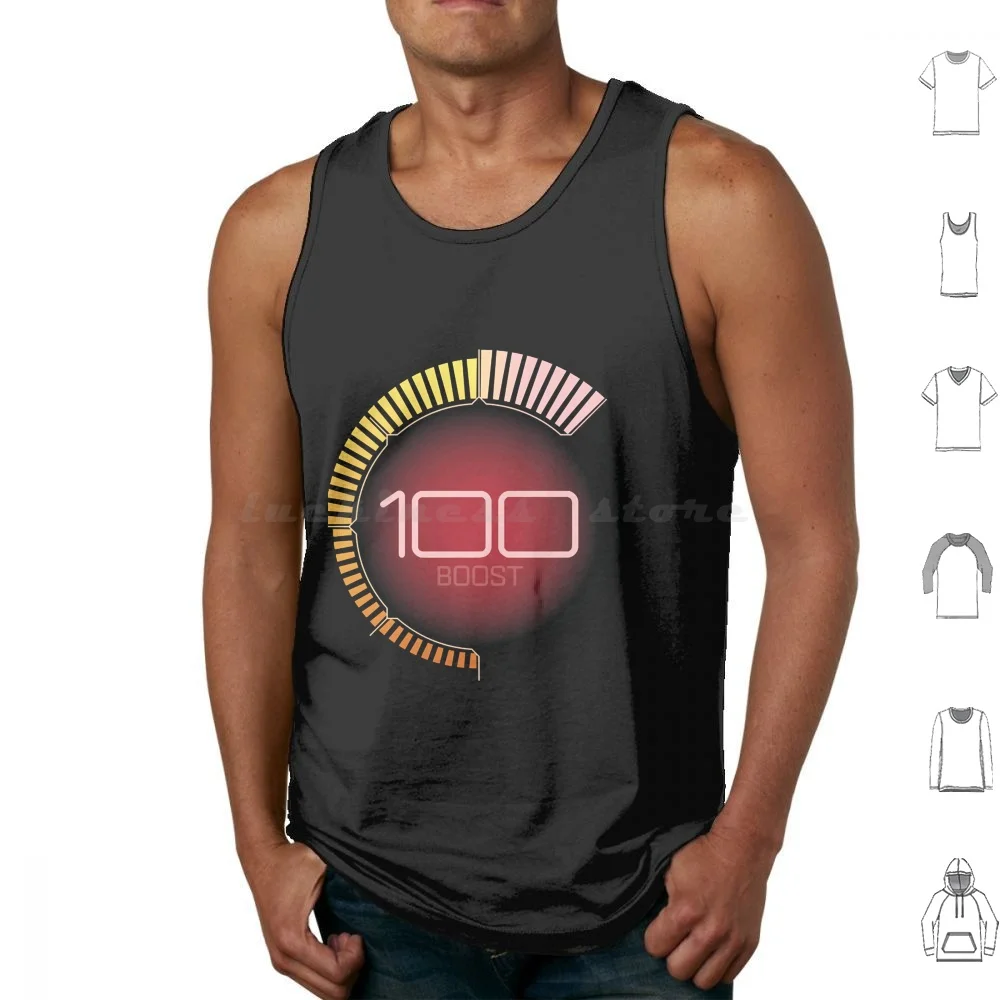 100 Boost Tank Tops Vest Sleeveless Gaming Boost Car Game Interface League Rocket Rocket League Turbo User Interface