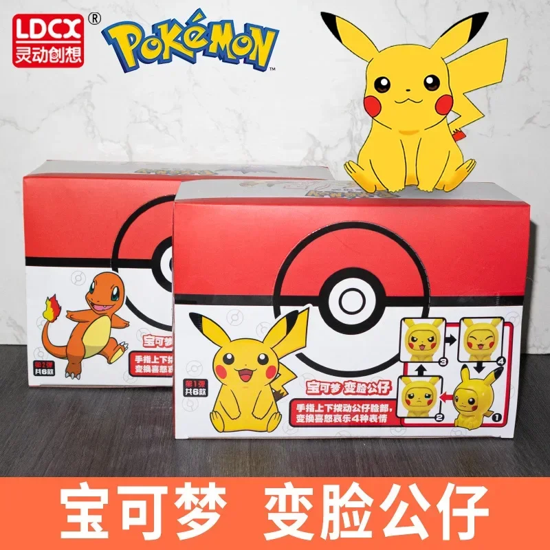 Original Pokemon Face Changing Anime Action Figure Kawaii 12 Kind Doll Dragon Ball Pokeball Pocket Monster Pikachu Child Toy Set