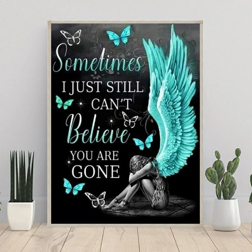 Miss You Mom 5D DIY AB Diamond Painting Mosaic Art Memorial Quotes Embroidery Grief Verses Remembrance Miss You Dad Home Decor