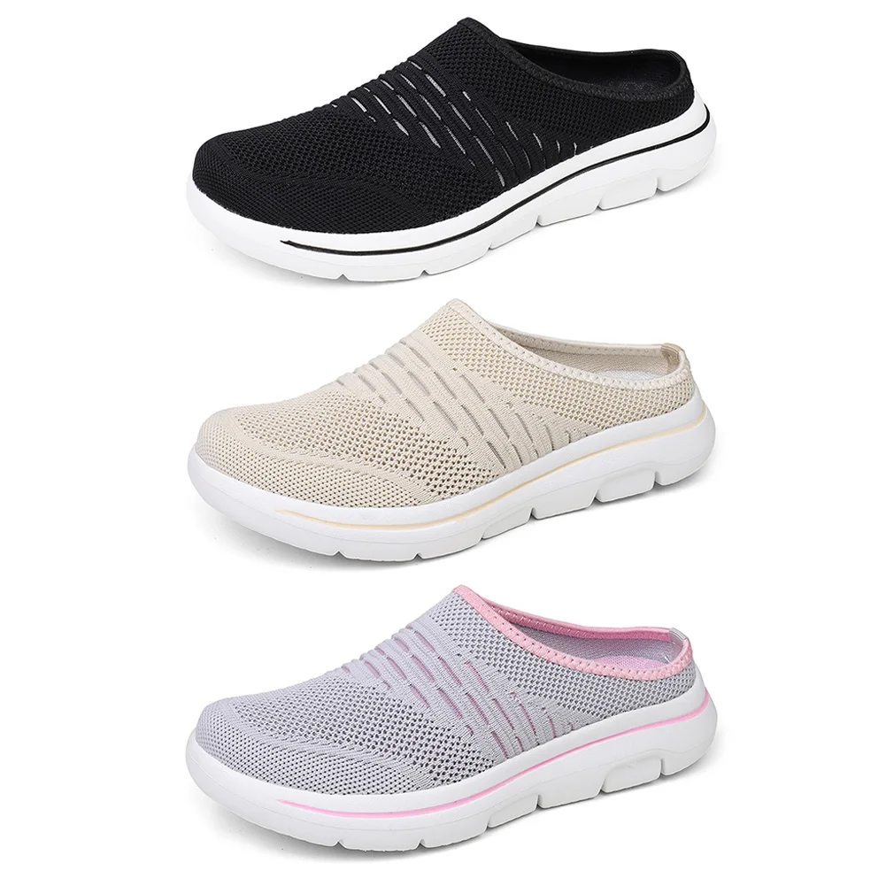 Frauen Männer Mesh Wanderschuhe Atmungsaktive Wanderschuhe Pantoletten Gestrickte Turnschuhe Open Back Schuhe für Outdoor Indoor