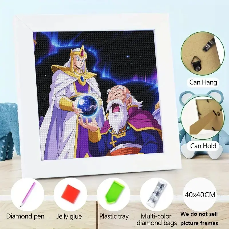 

1 шт. 5D Full Drill Diamond Painting Kit, Dragon Ball Z Style Master Roshi & Cosmic Power, дизайн персонажей аниме, домашний декор своими руками