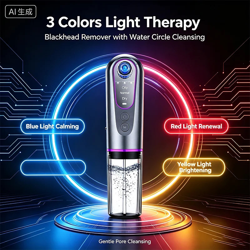 blackhead-remover-pore-vacuum-cleaner-colors-light-therapy-rechargeable-usb-charging-vacuum-suction-brightening-care
