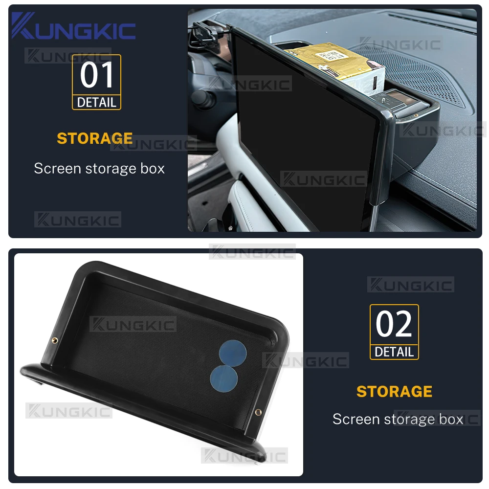 Dashboard Storage Box For VW Volkswagen ID.4 ID4 CROZZ 2022 2023 2024 2025 Center Console Hidden Tray Behind Screen Accessories
