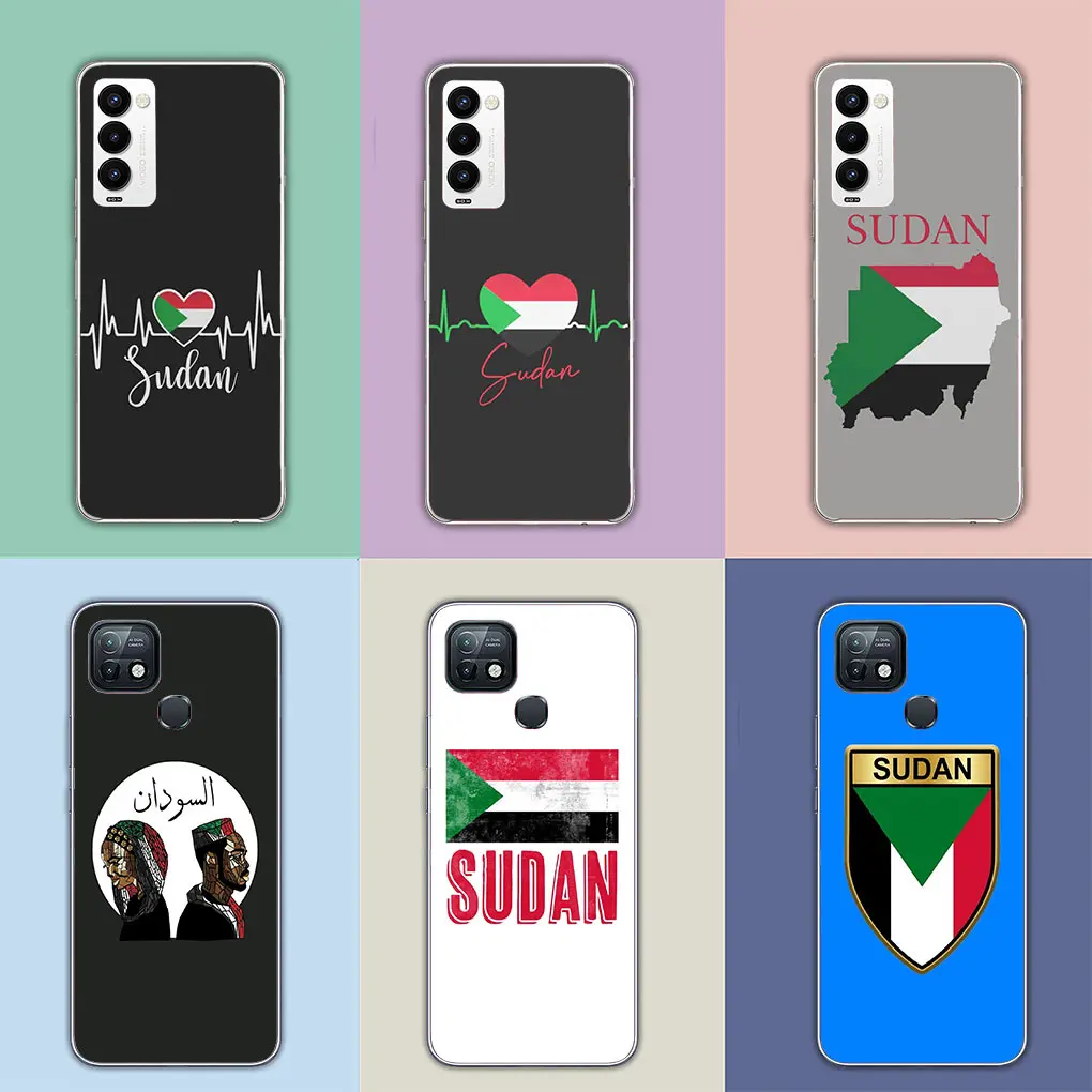 Custodia per telefono con emblemi bandiera del Sudan per Samsung Galaxy A04 A14 A23 A34 A54 M23 M33 M52 M53 M30S M31 M51 M21 custodia morbida Funda