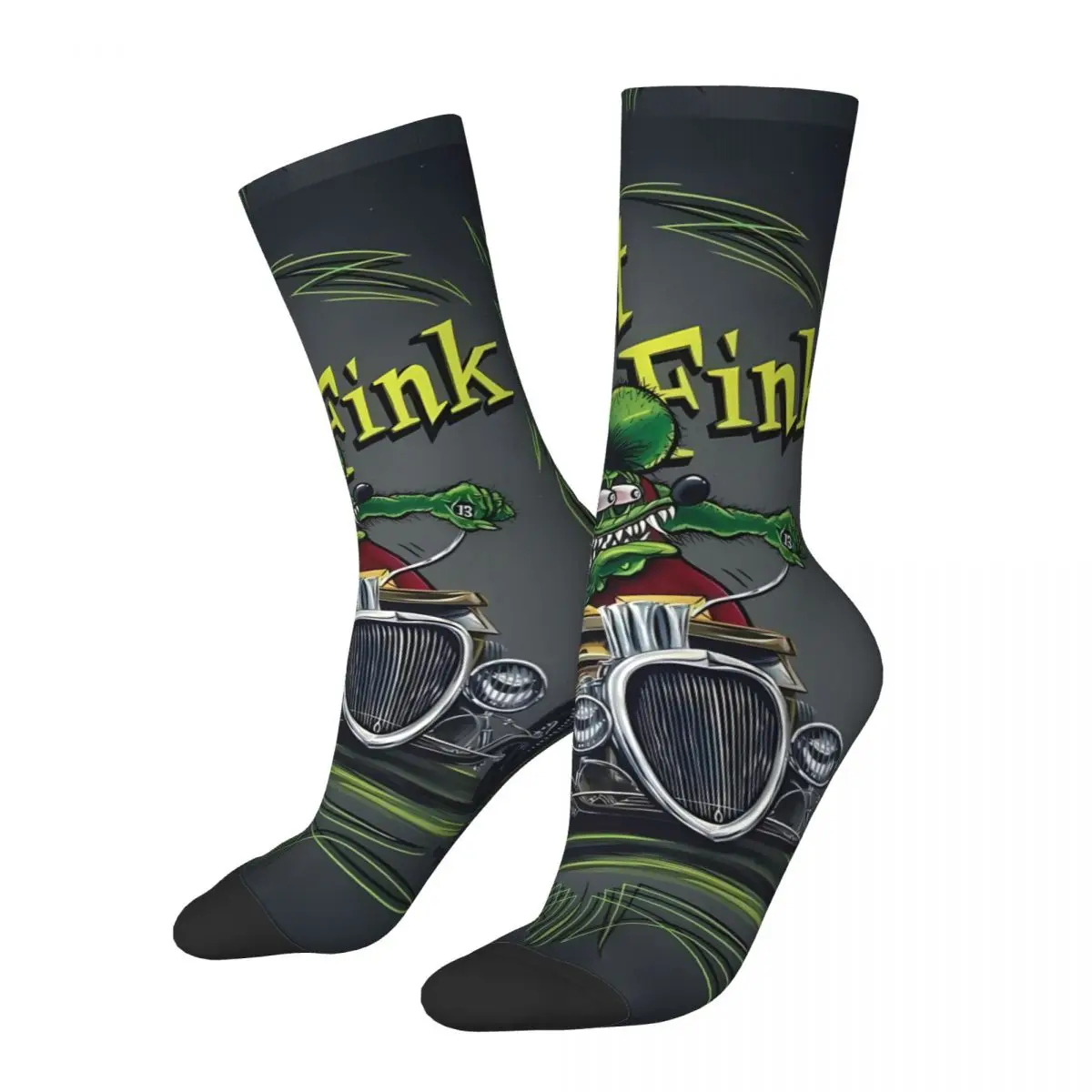 Motorbike Rat Fink Socks Hiking 3D Print Boy Girls Mid-calf Sock