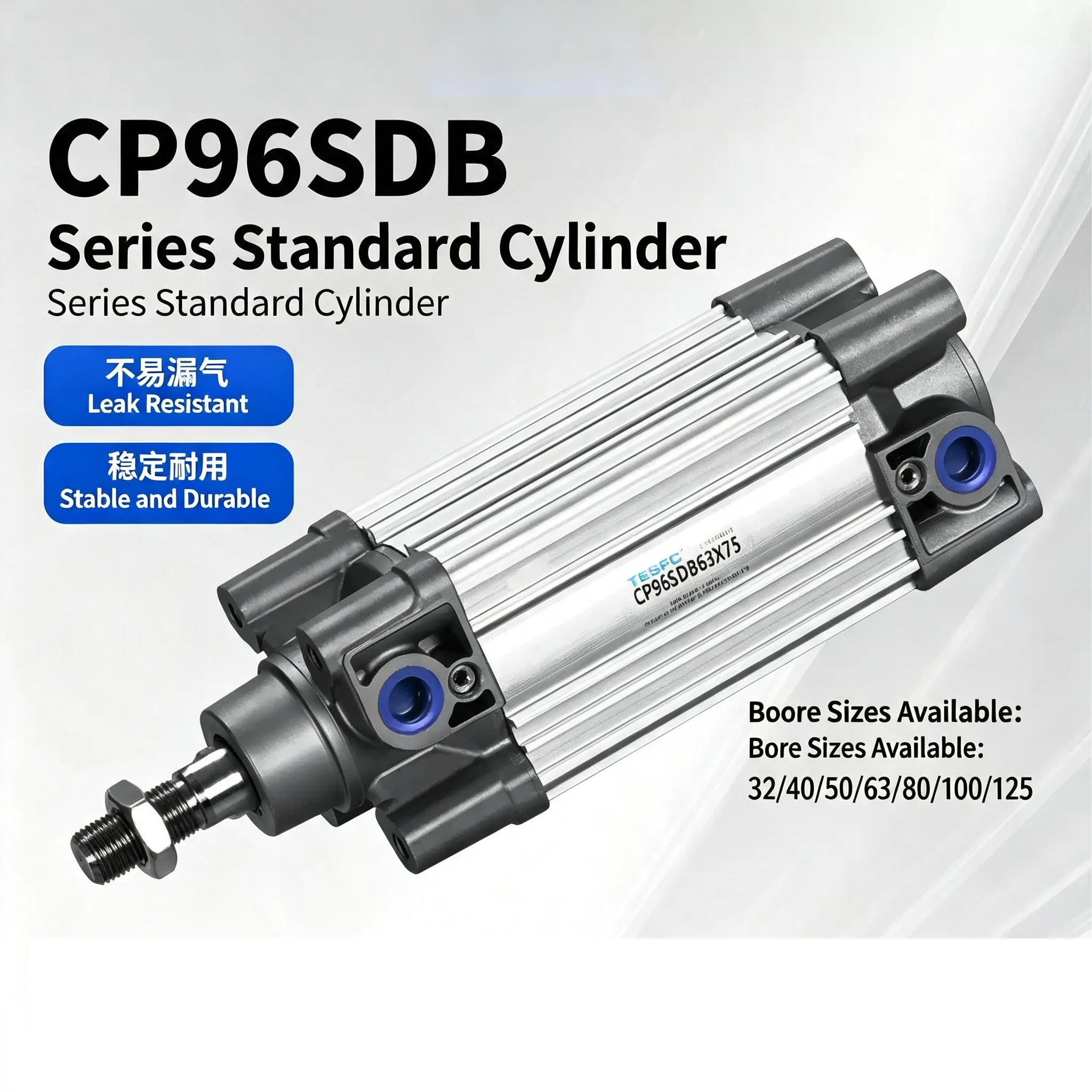 CP96SDB Series  Standard Pneumatic Cylinder Bore 32mm/40mm/50mm/63mm/80mm/100mm, Stroke 25-350mm Air Piston Double Acting