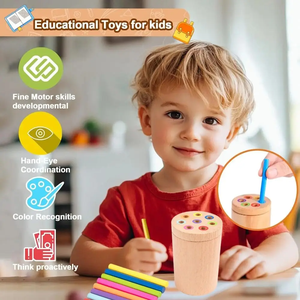 Giocattoli Montessori con abbinamento di forme Apprendimento prescolare Sussidio didattico Giocattoli per l'ordinamento dei colori Giocattoli per l'apprendimento in legno Per i più piccoli