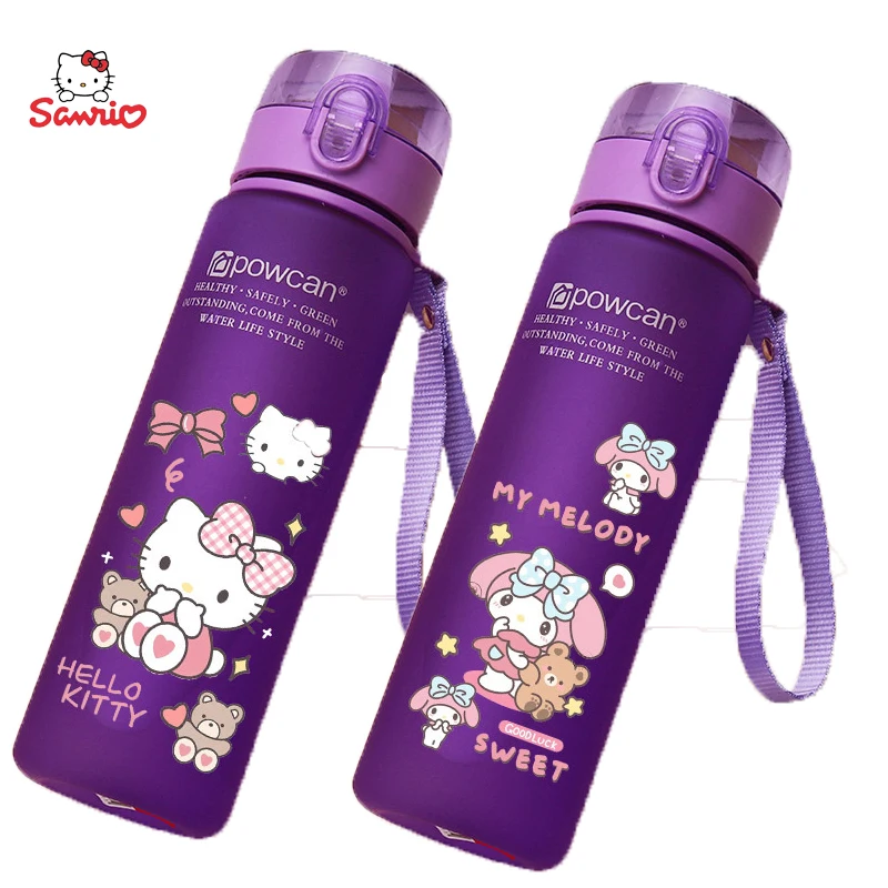 Cangkir air Sanrio Hello Kitty 560Ml Kuromi Melody Cinnamoroll Pochacco portabel botol air plastik cangkir minum hadiah siswa