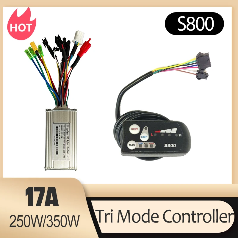 AliExpress kun ray 17A E Bike Sine Wave Controller 250W/350W Hall/Sensorless BLDC Motor Controller with LED-S800 Display Electric Bike Kit Parts