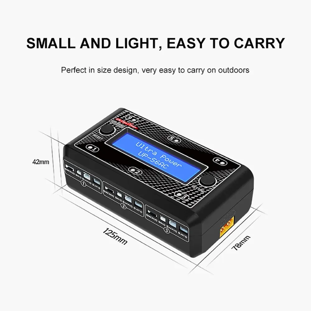 Ultra Power UP-S6AC LCD Digital Display 6x4.35W AC DC Battery Charger for 1S LiPO LiHV RC Model Accessories