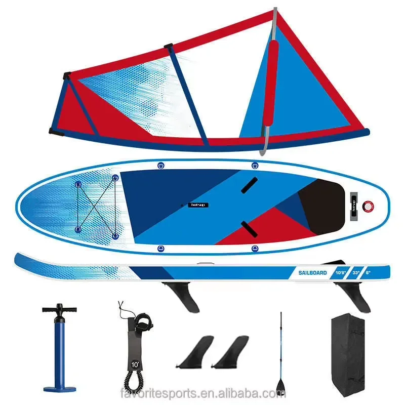 Windsurf Board Lightweight PVC Sailboard with Bag Safe Design  Learning Sailing Skills Water Sports Equipment