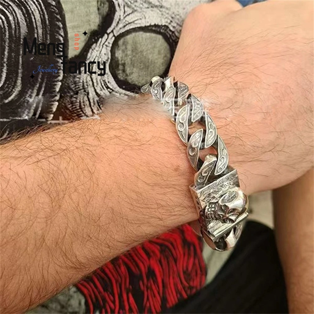 

New Silver Retro Skull Is A Trendy, Retro, Individualistic, Hip-hop And Punk Fashion From Cuba Fashion Jewelry Exquisite Elegant