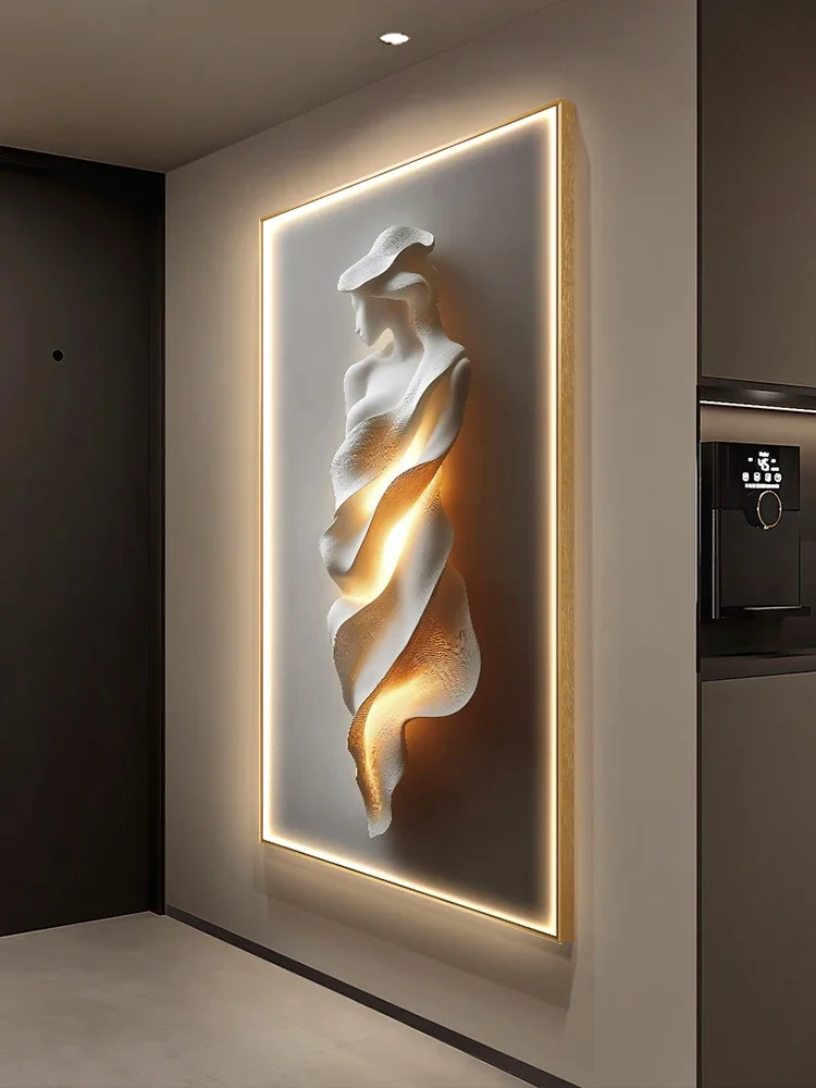 2025 Modern Light Luxury Entrance Door Decoration Painting Simple Abstract Art Corridor Hanging Painting Wall Lamp Wall Fitting - Image 2