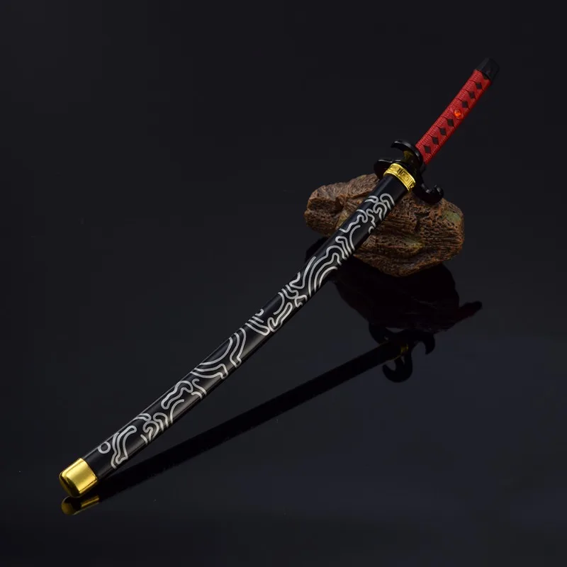 Lien d'arme à vent en métal pour enfants, 26cm, jeu d'anime, périphérique, Katana, modèle cool, collections, ornement, artisanat, jouets, cadeaux