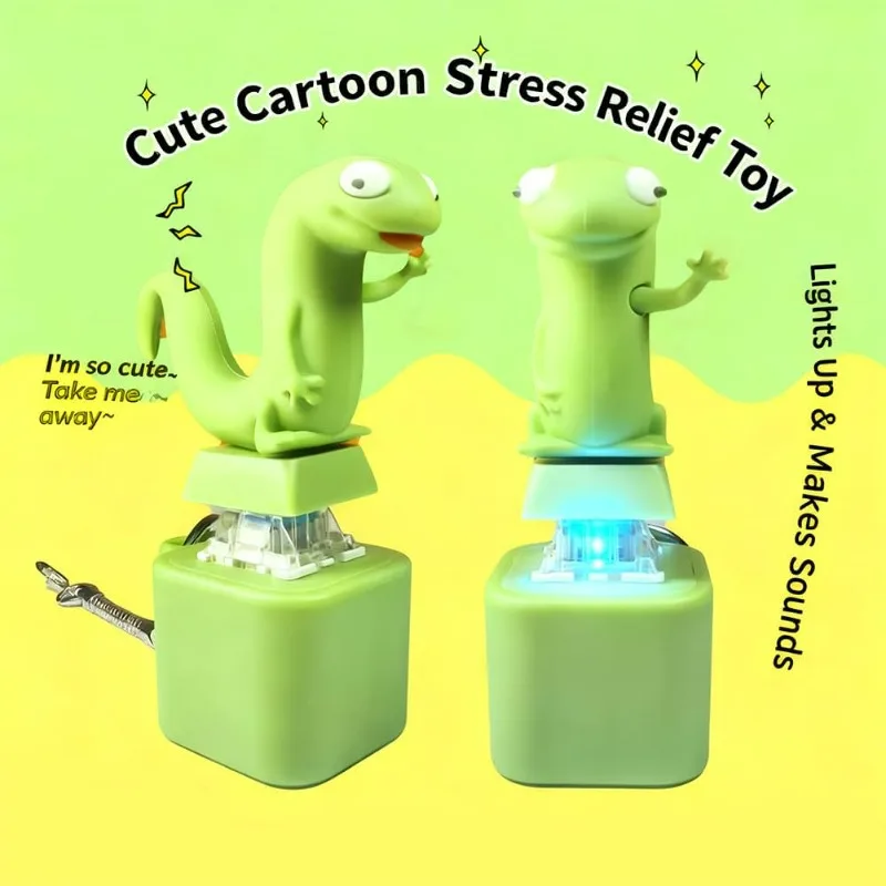 Lizard Button Keychain with Sound & Light