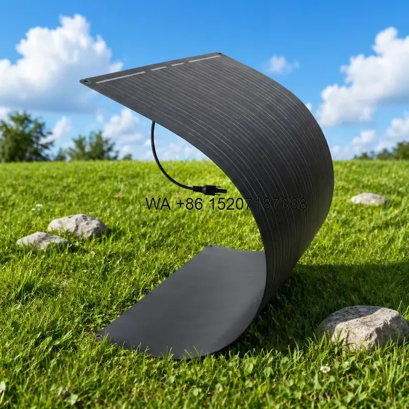 Wmwmnu for IP65 Waterproof 200W Solar Panels Flexible Monocrystalline Thin Film Solar Cell for Marine Camper Van Off-Grid