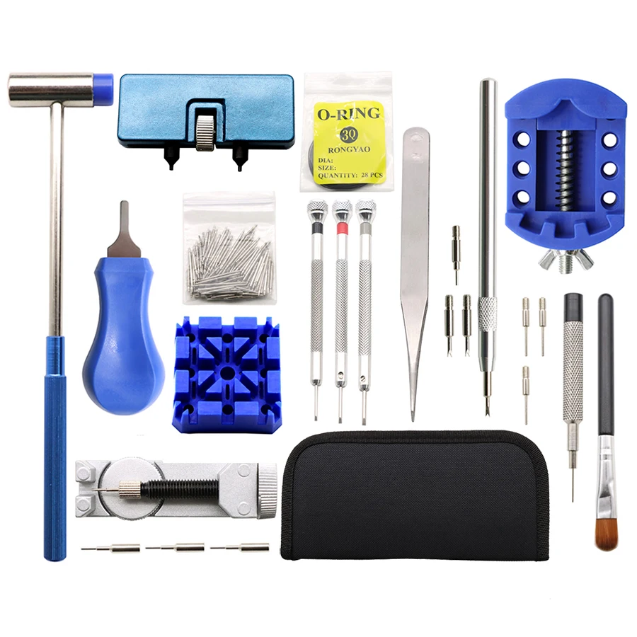 Repair watch kit, open the back cover of the watch, remove the strap, adjust the length of the stainless steel strap