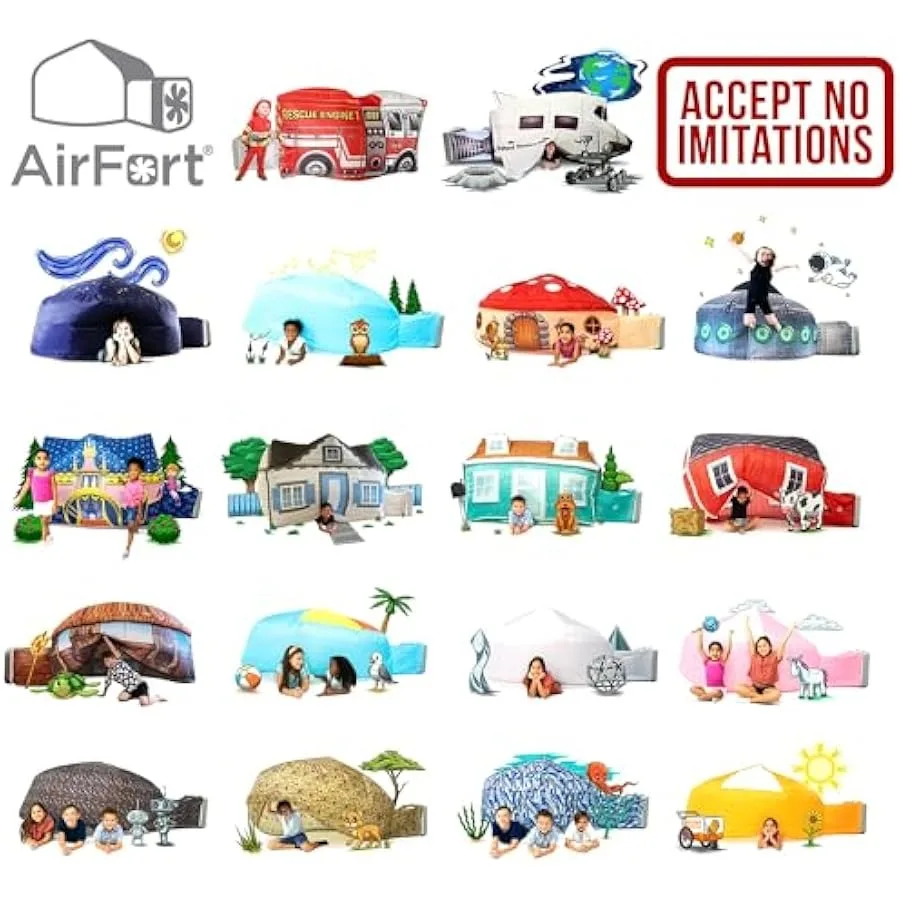 The Original Patented AirFort - بناء قلعة في 30 ثانية قابلة للنفخ لخيمة اللعب لمدة 3-12 سنة مسرح حيث Imagi