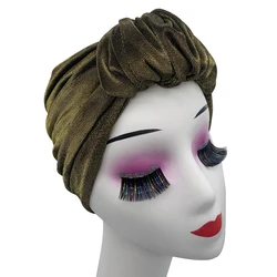 glitter fabric turban bonnet for women