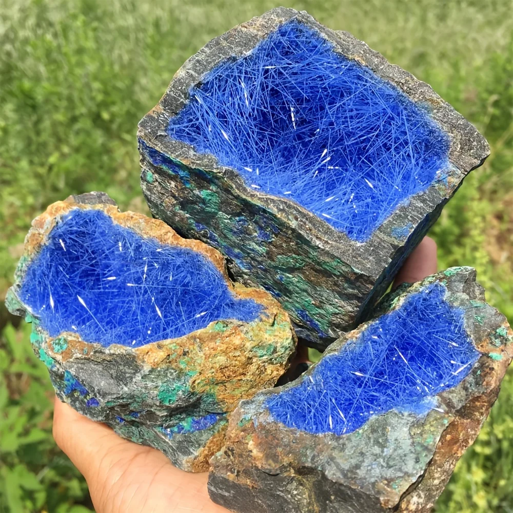 

1pc Unique Blue Copper Ore Specimen Quartz, Crystal Decoration for Home, Ideal Valentine's Day & Holiday Gift