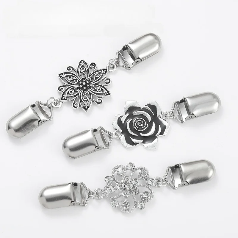 Vintage-Kleiderclips – Strickjacken-Schal-Clips mit Blumenmuster, Broschennadeln für Pullover, Blusen und Kleider-Accessoires – Detail 7