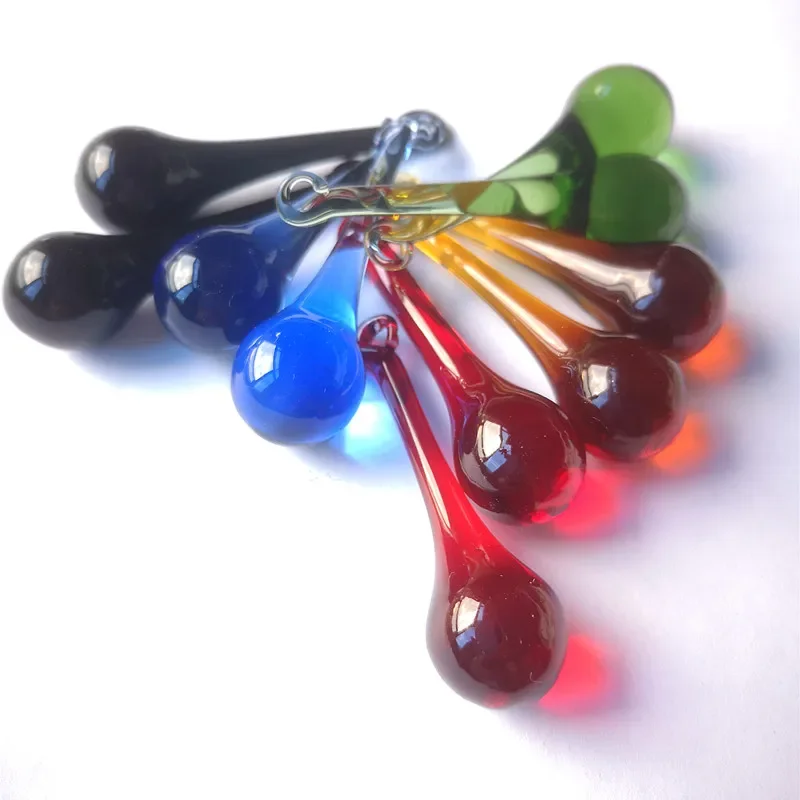 Hot Selling 20pcs Glass Raindrop Pendant Diy Suncatcher Crystal Bead Curtain Accessories Chandelier Part Wedding Home Decoration