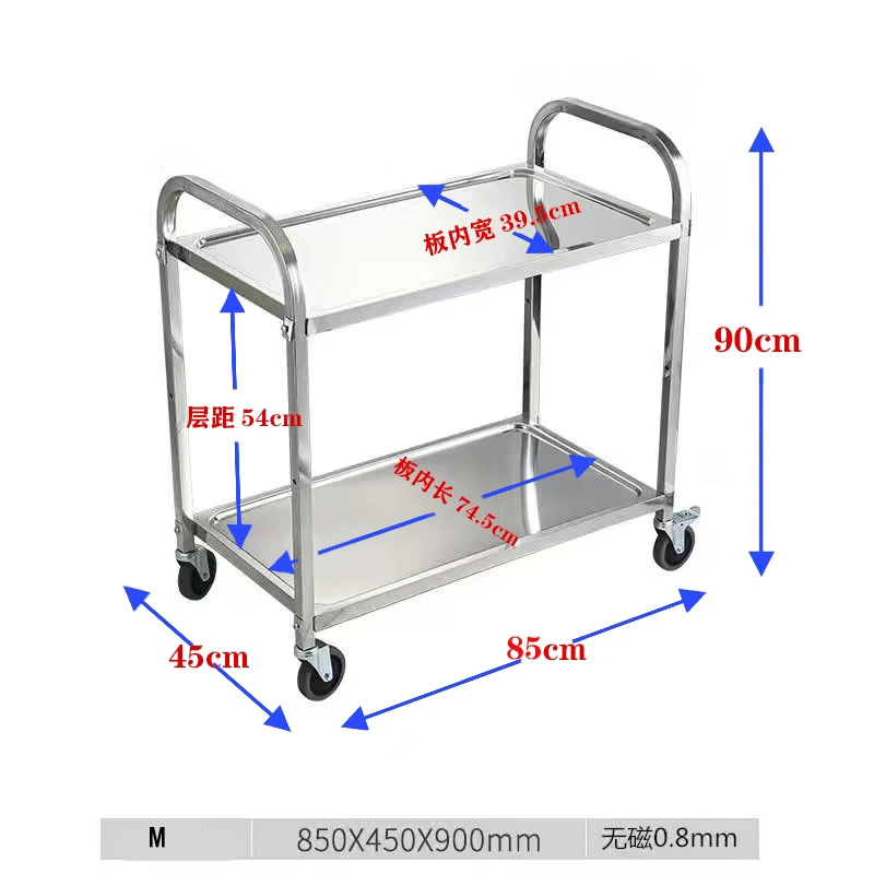 Equipamento de restauração em aço inoxidável, Caminhão de mesa de trabalho, Carrinho Buffet, Caminhão comercial para restaurante