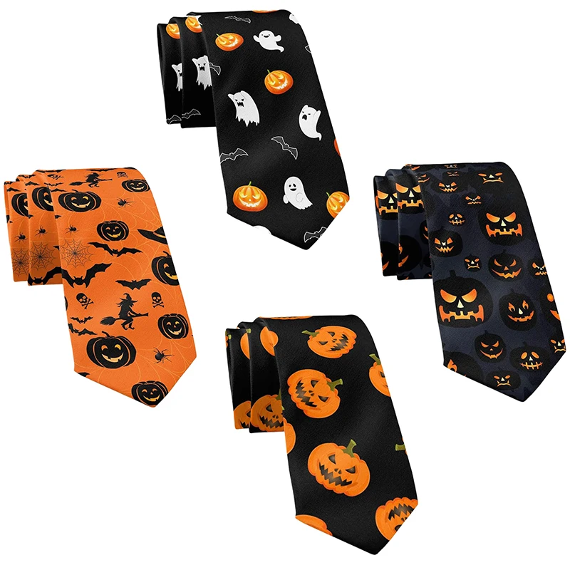 Halloween Dynia Czarny Krawat Rekwizyty Akcesoria Kostiumy Cosplay Dyniowa Głowa Mały Duch Krawat Przebranie Krawaty Akcesoria Modowe