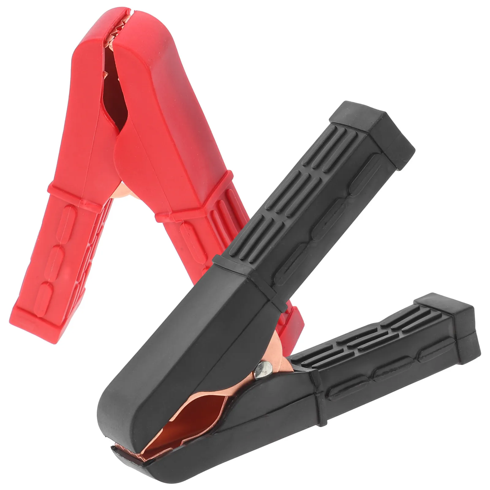 

2Pcs Battery Charger Clamps Copper Plated Insulated Alligator Clips Secure Grip Car Battery Jump Starter Electrical Test Clamp