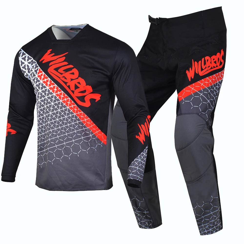 Willbros Motocross Jersey and Pants Gear Set MX Racing Dirt Bike Outfit Enduro Bicycle Off-road Cycling Kits