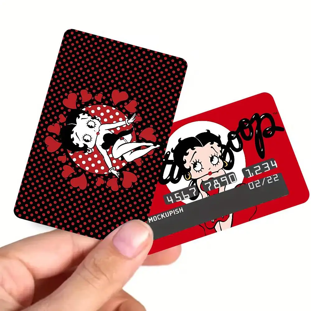 B-Betty Girl B-Boop Anime Spend or Save Funny Shell On Off Ultra Thin No Fade Sticker Skin Cover Film for Debit Credit Card view 6