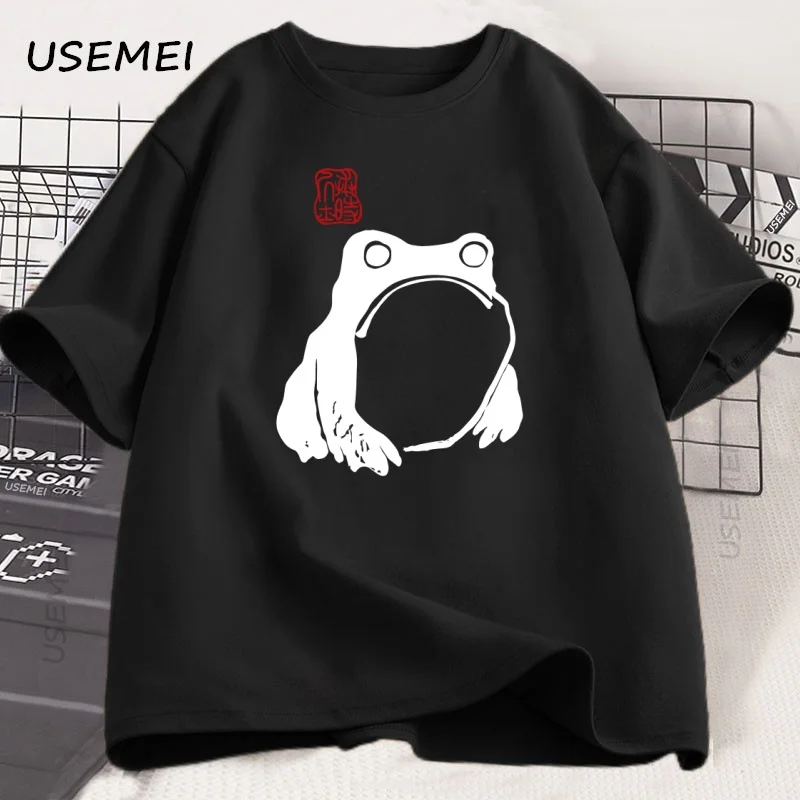 

Japanese Frog Toad T Shirt Cottagecore Printed T-shirt Casual Cotton Short Sleeve Round Neck Tshirt Men Women Streetwear Tops
