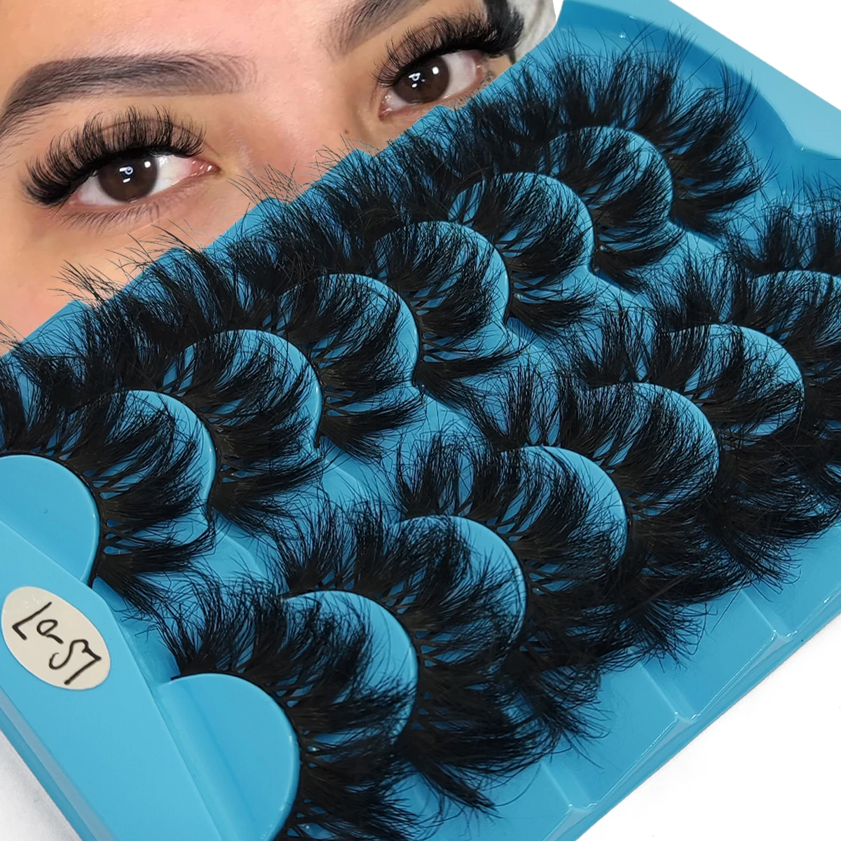 新しい7/10ペアのナチュラルキャットアイロングメイクアップ3Dミンクまつげエクステンションミンクまつげ美容