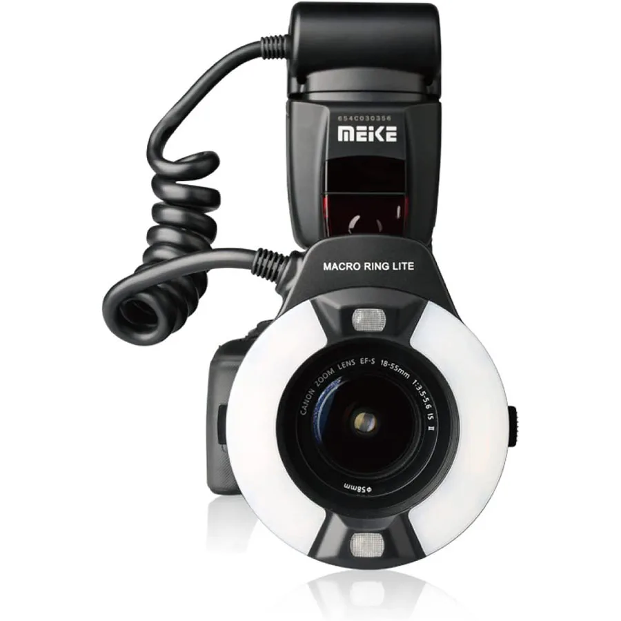 

MEKE MK-14EXT E-TTL Macro LED Ring Flash with LED AF Assist Lamp with Standard Hot Shoe Stand